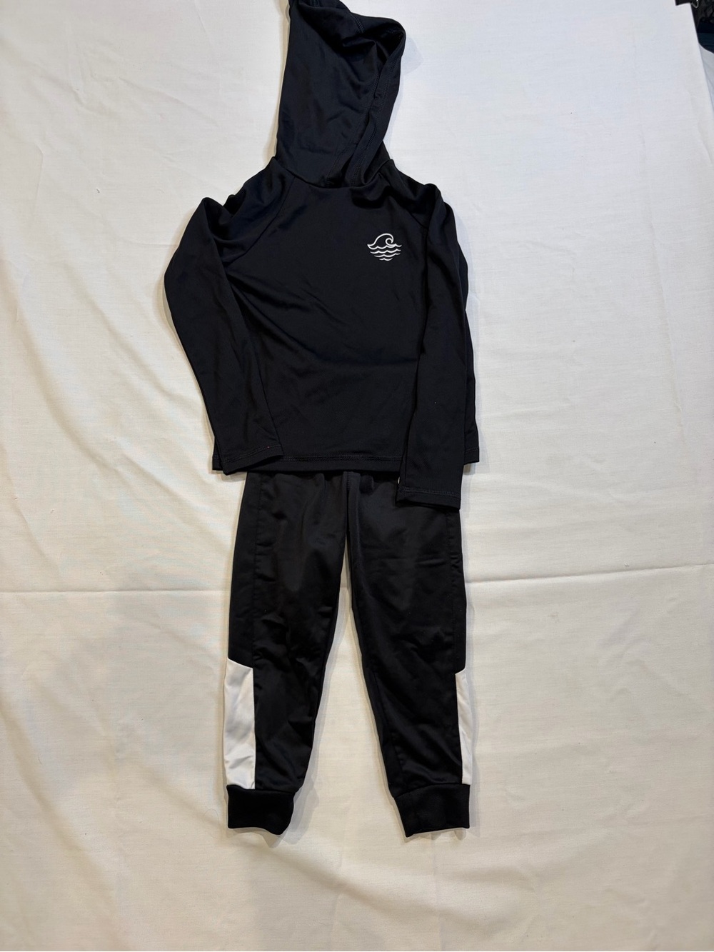Source Unknown Black Joggers with White Panels - Kids